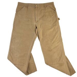 Vintage Carhartt Double Knee Work Pants Jeans Made in USA Brown Mens Size 39X30